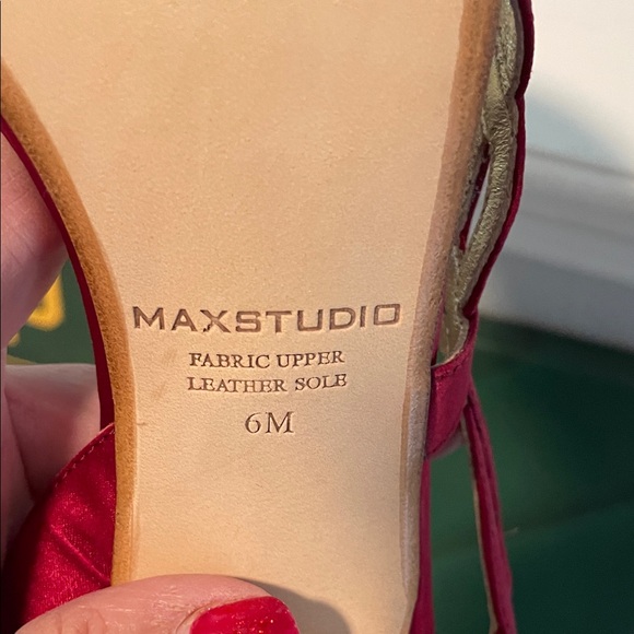 Max Studio Seahorse Red Strappy Heels - Picture 9 of 11